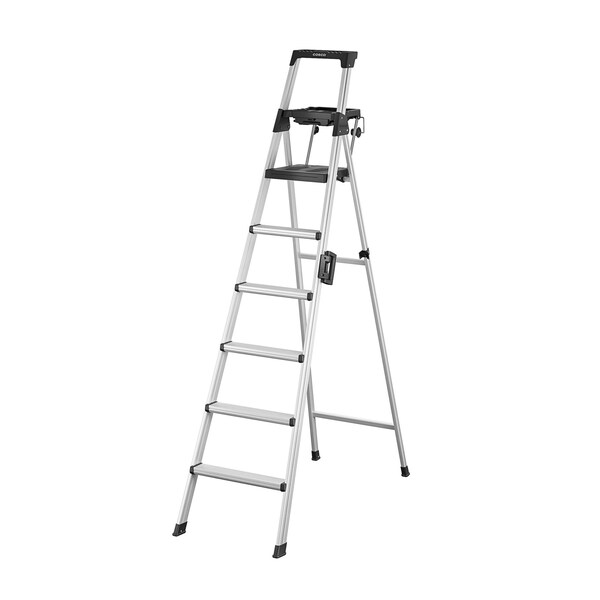 Cosco 8 ft Aluminum Stepladder 2081AABLD | Zoro